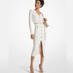 Enchanting Midi White Chambray Dress