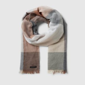 Schal mit Fransen in hellgrau ducimus