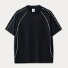 Men's Sport-Tech Raglan T-Shirt – Black with White Piping