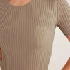 Essential Slim-Fit Ribbed Knit Short Sleeve Top