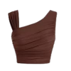 One-Shoulder Ruched Crop Top
