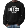 “Life Is Good” Graphic Long-Sleeve T-Shirt