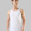 Park Avenue White Cotton Regular Fit Striped Vest