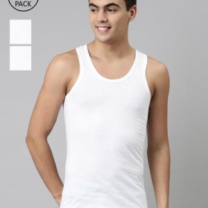 Dixcy Josh White Cotton Regular Fit Vest - Pack Of 3