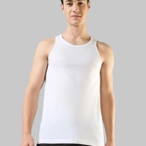Park Avenue White Cotton Regular Fit Vest